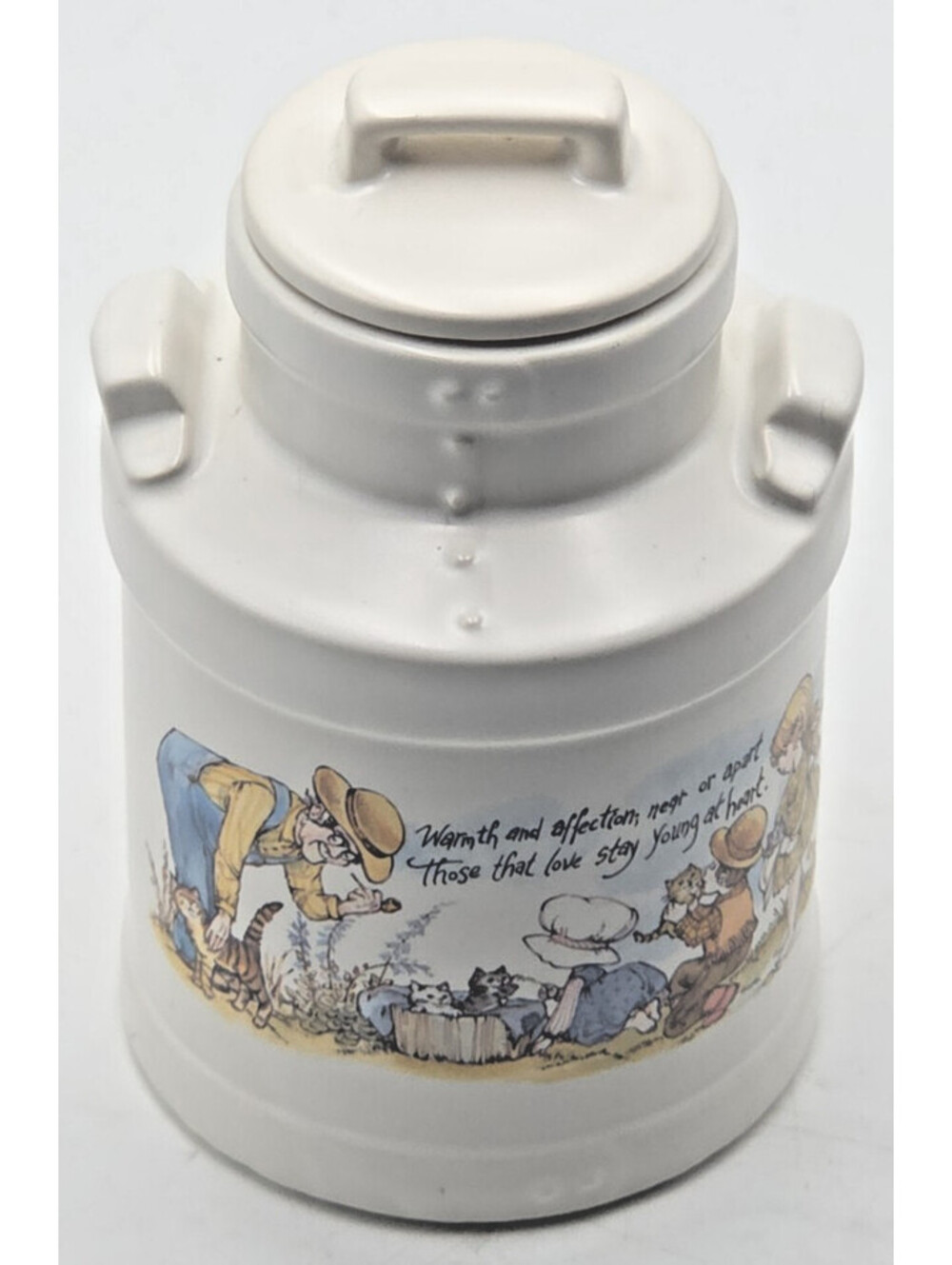 Vintage 1974 McCoy Pottery 331 Happy Time Milk Can Canister Young at Heart USA